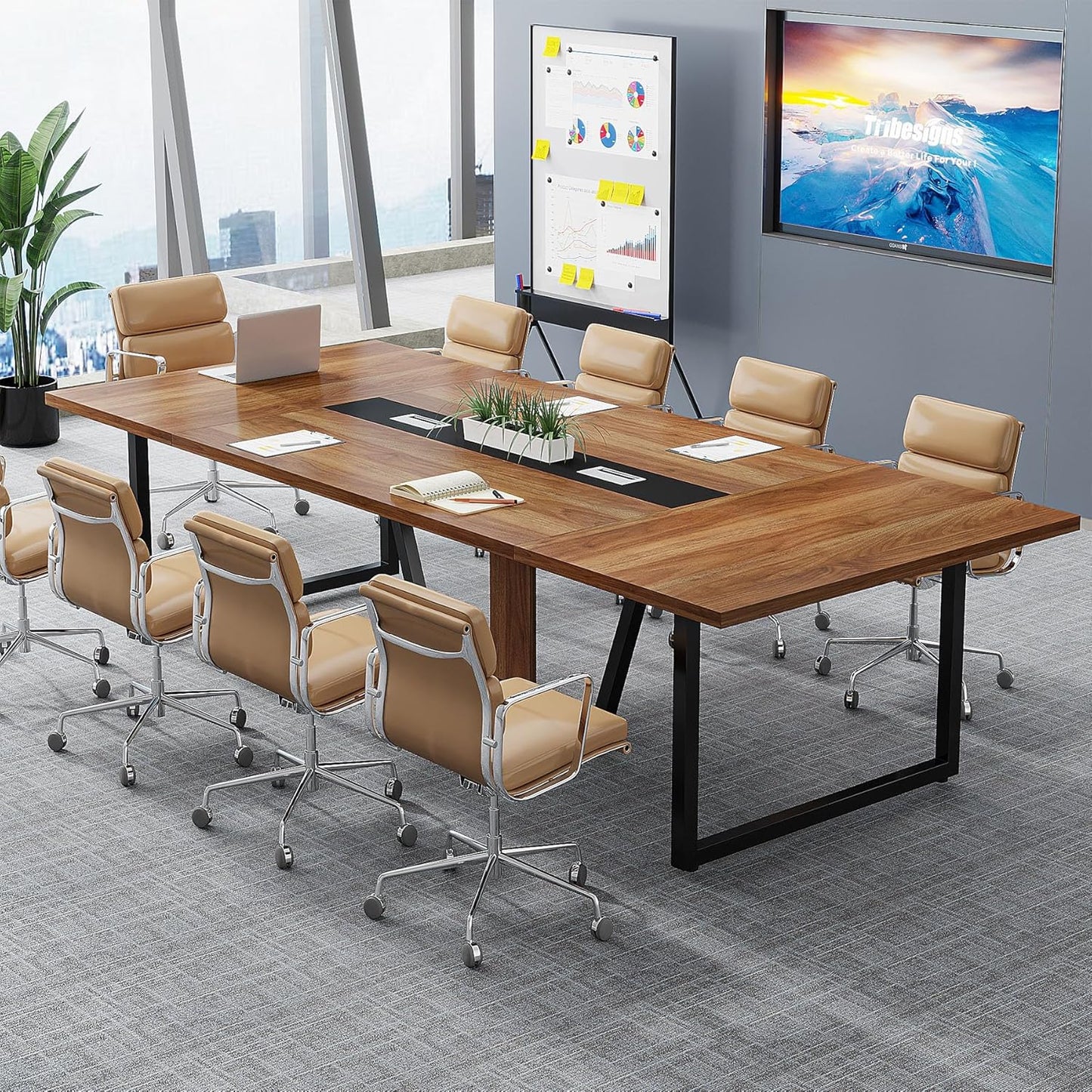 Tribesigns 8FT Conference Table - Spacious & Stylish!