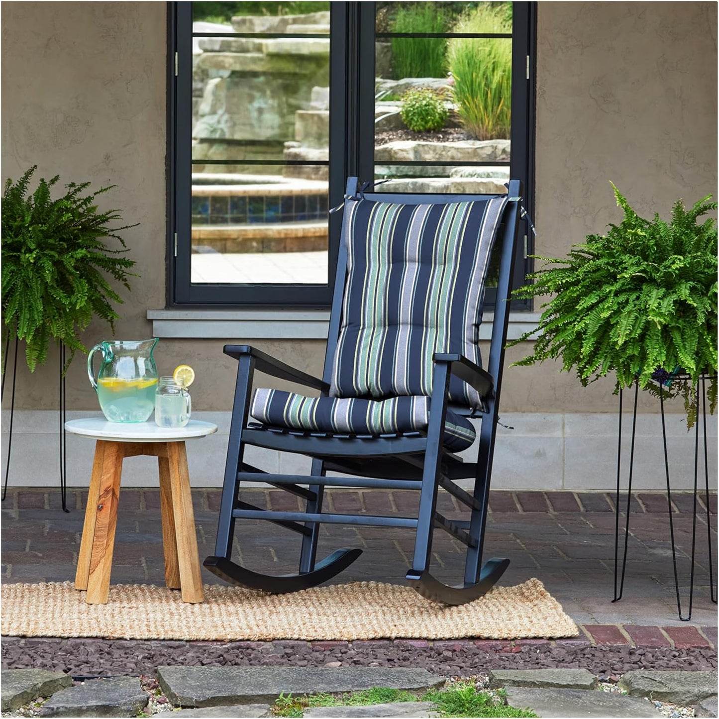 Arden Plush Indoor/Outdoor Rocking Chair Cushion Set for Comfort