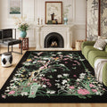 Area Rugs 8x10 Clearance Chinoiserie-Style Floral Machine Washable Rug