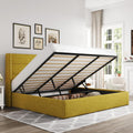 Allewie King Size Lift Up Storage Bed with Elegant Headboard