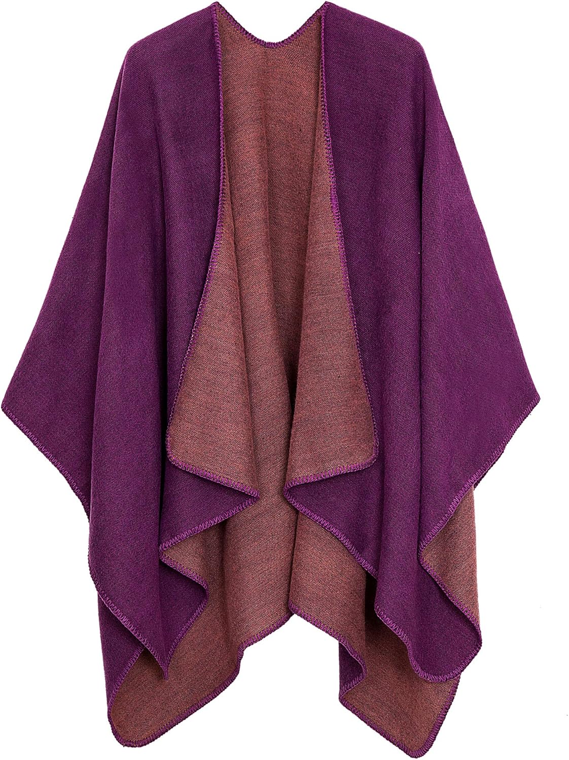 Urban CoCo Women's Color Block Shawl Wrap for Cozy Winter Style