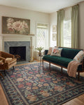 Rifle Paper Co. Rosa RSA-01 Black 2ft-6in x 9ft-6in Runner Rug - Soft
