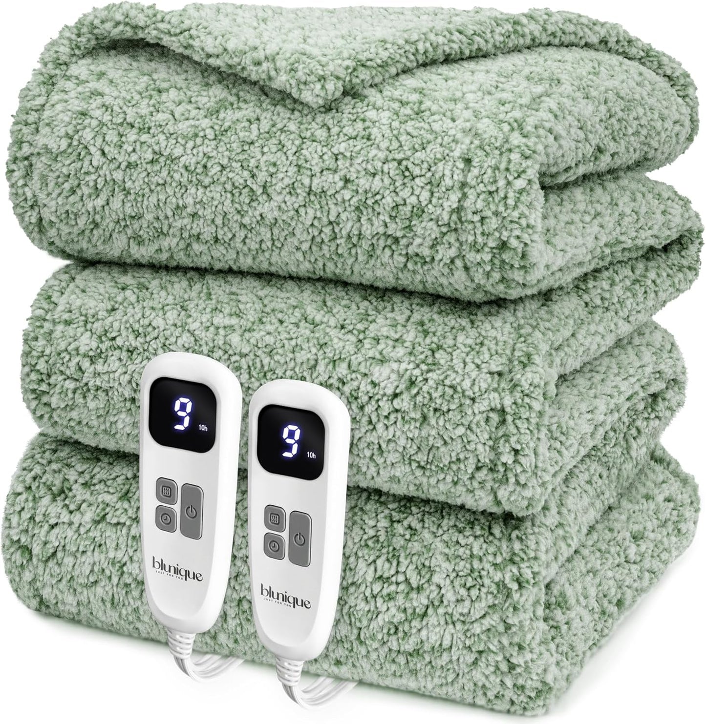 Heated Blanket Electric Blanket King with Dual Control & Sherpa