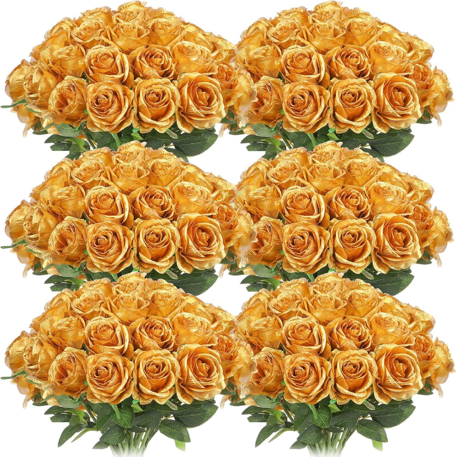 Jexine 50 Pcs Artificial Rose Flower Bulk for Home Wedding Decor