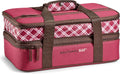 Expandable Dual-Compartment Casserole Carrier for Two 9x13 Dishes