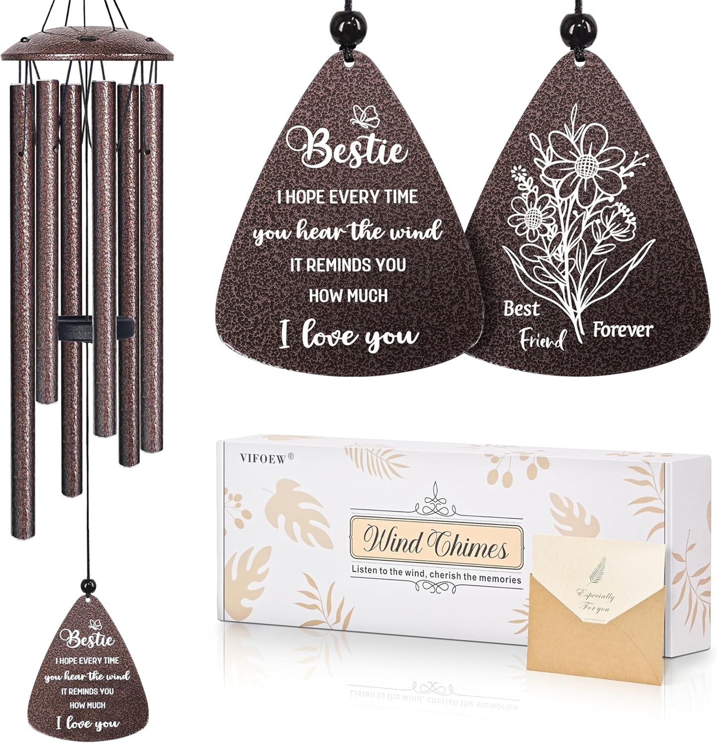 Best Friend Birthday Gifts for Women - 32in Bronze Wind Chimes