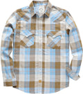 Dubinik Flannel Shirt for Men Pearl Snap Western Plaid - Vintage Style