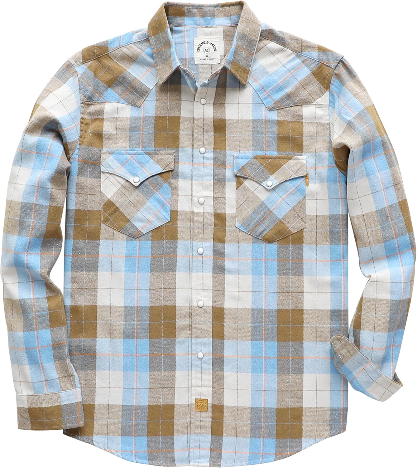 Dubinik Flannel Shirt for Men - Vintage Pearl Snap Western Style