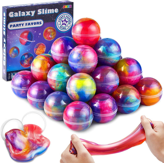 24 Pack Galaxy Slime Ball - Stress Relief & Mess-Free Fun!