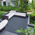 Solid Design Non-Slip Rubberback 5x7 Indoor/Outdoor Area Rug - Low