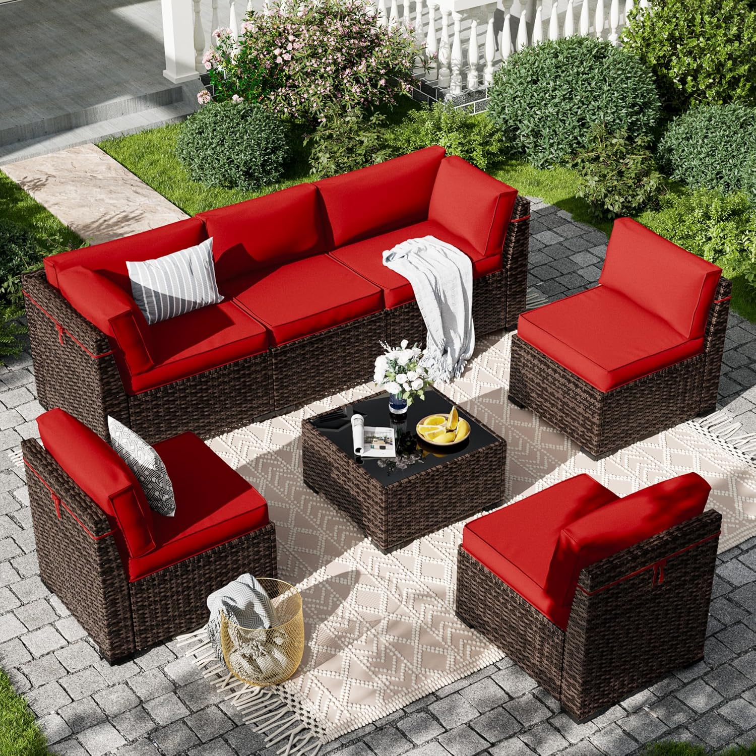Amopatio 7 Pieces Patio Furniture Set for Outdoor Relaxation