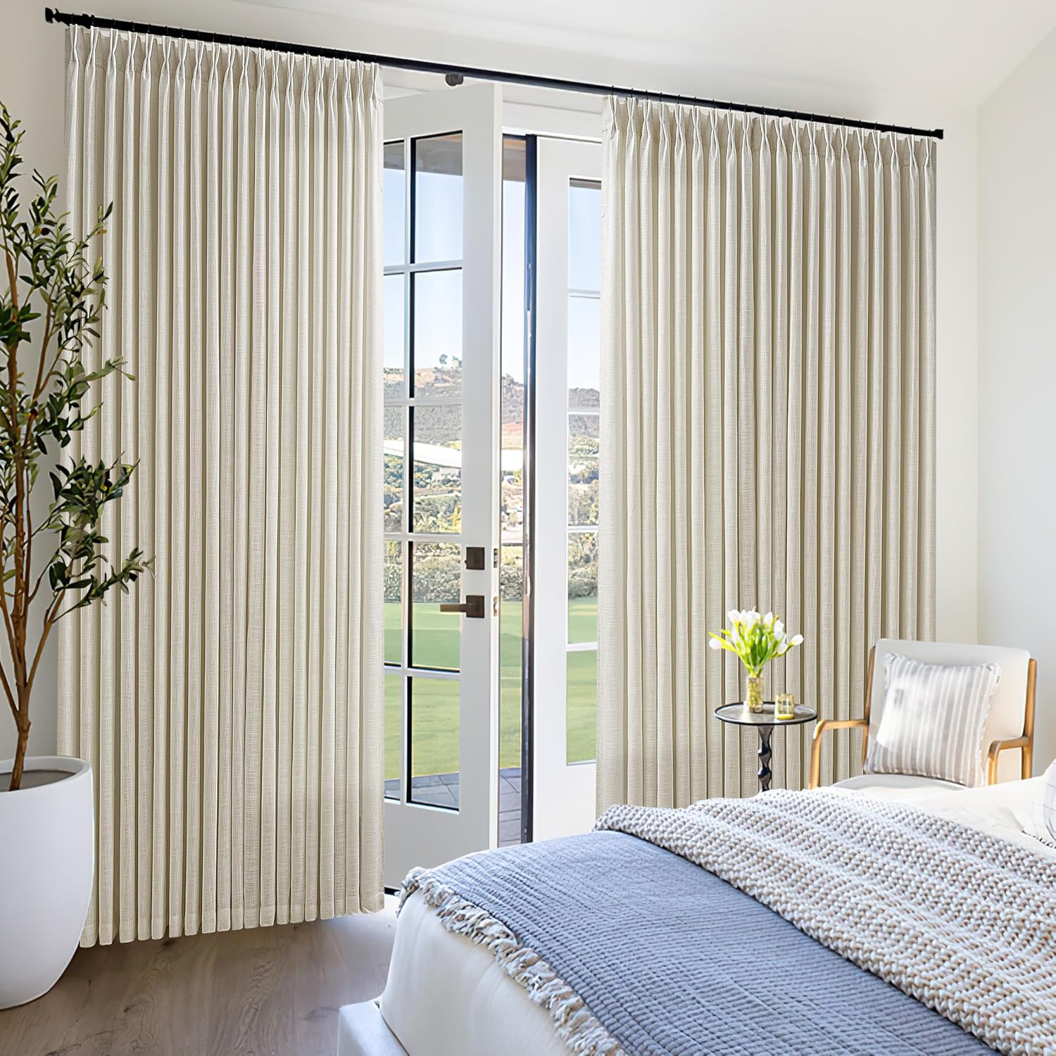 100 Inch Wide Pinch Pleated Extra Wide Curtain Panels for Elegance
