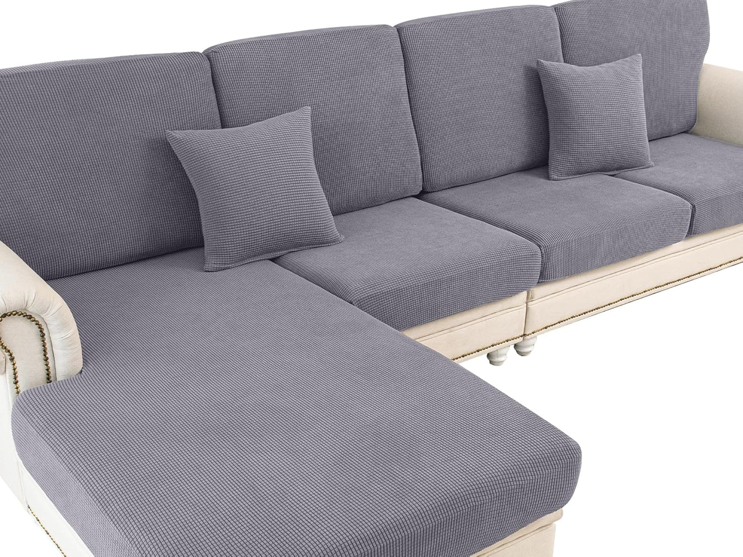 Couch Cushion Covers for Sectional Sofa L Shape Washable Slipcovers
