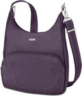 Travelon Messenger Bag for Men, Black - Anti-Theft Crossbody (Compact)