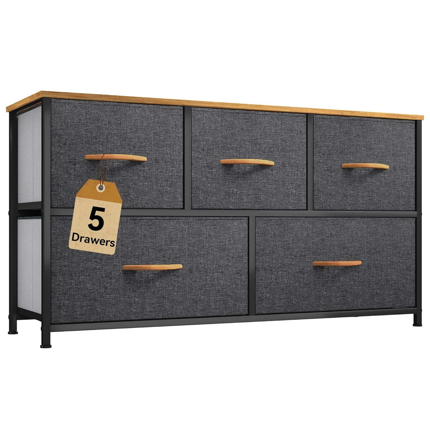 DWVO Dresser with 5 Drawers - Stylish Fabric Storage Tower