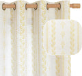 Mustard Yellow Vintage Floral Linen Curtains for Farmhouse - Boho 96in