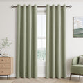 Sage Green Linen Blackout Curtains for Living Room and Bedroom