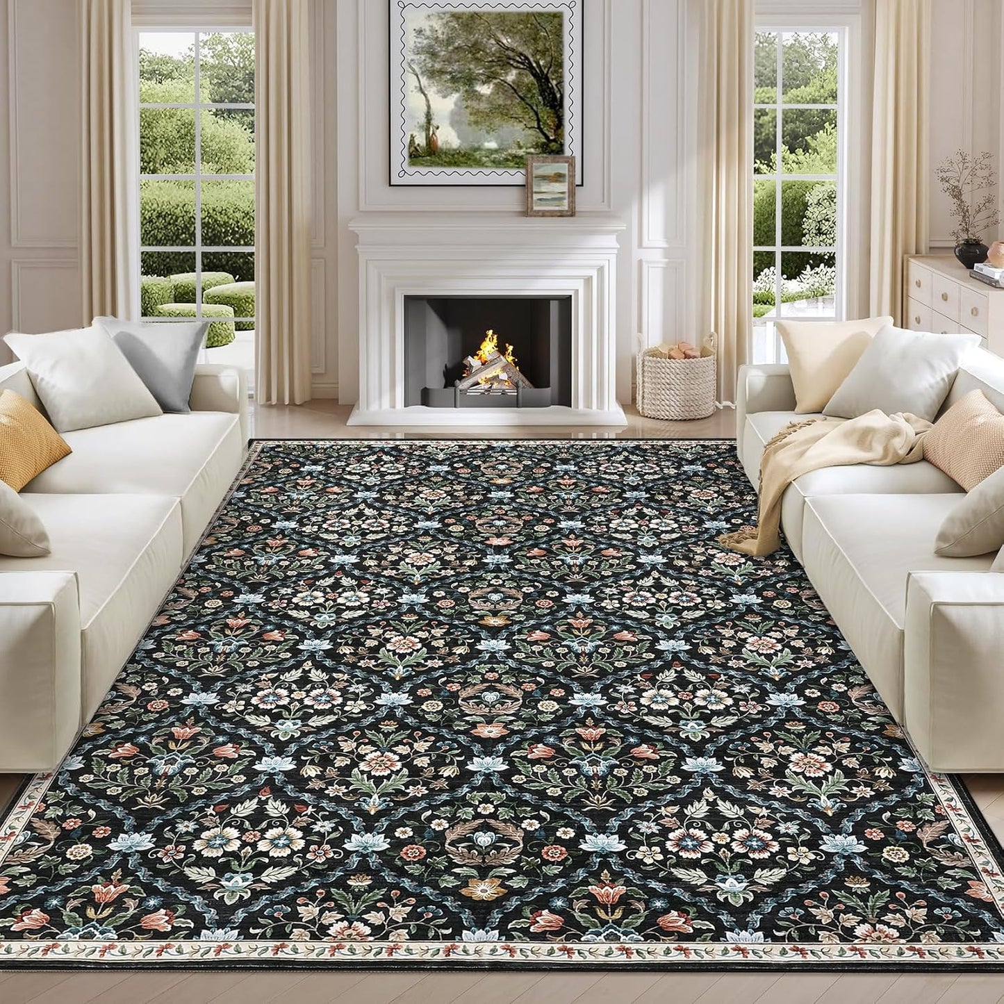 Extra Large Moroccan Trellis Area Rug for Living Room Decor