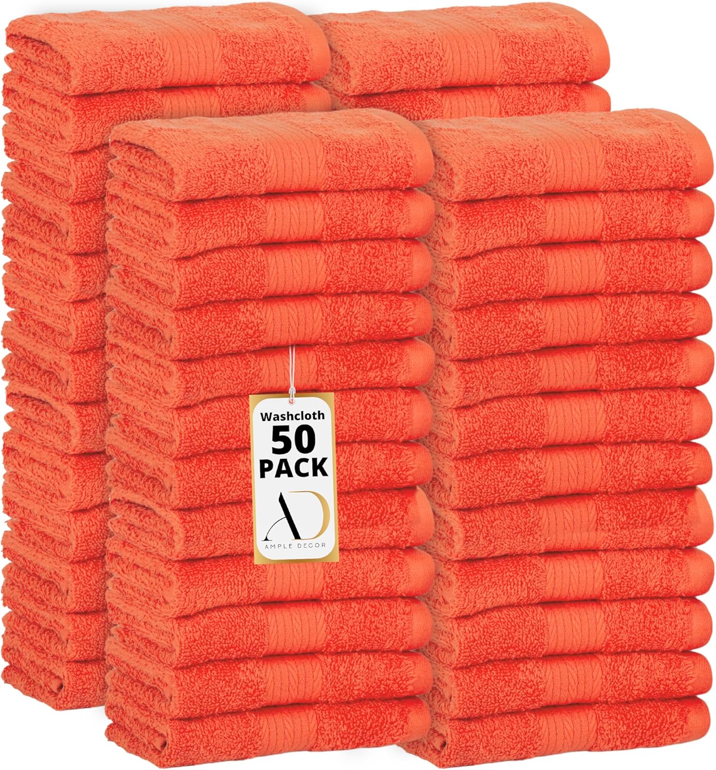 Soft Absorbent Cotton Wash Cloths Pack of 50 for Spa and Home