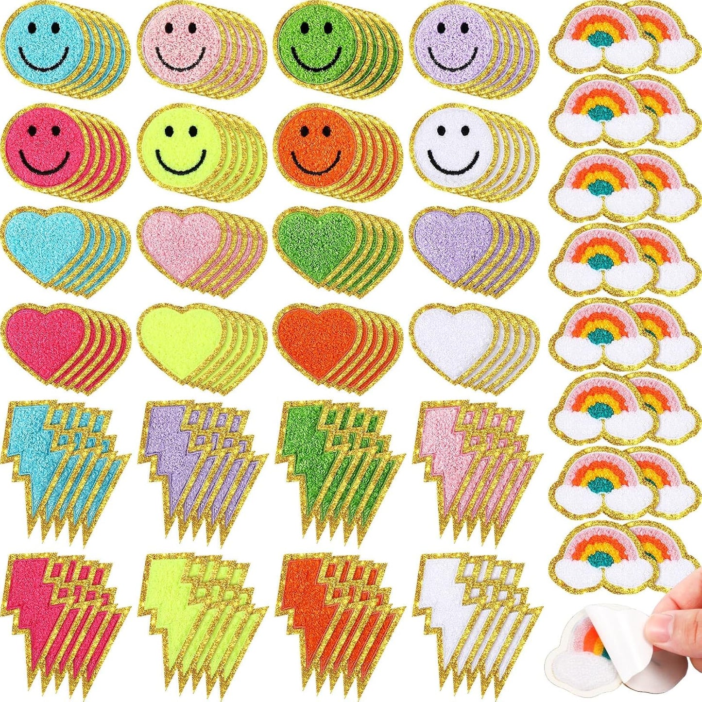 Hanaive 136 Pcs Chenille Iron on Patches for Clothing Decor