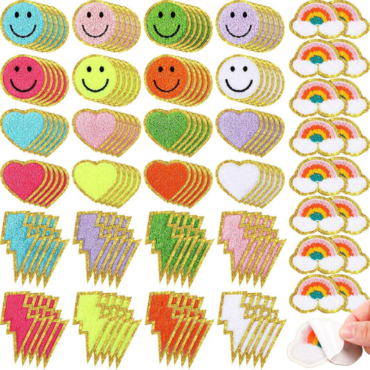 Hanaive 136 Pcs Chenille Iron on Patches for Clothing Decor