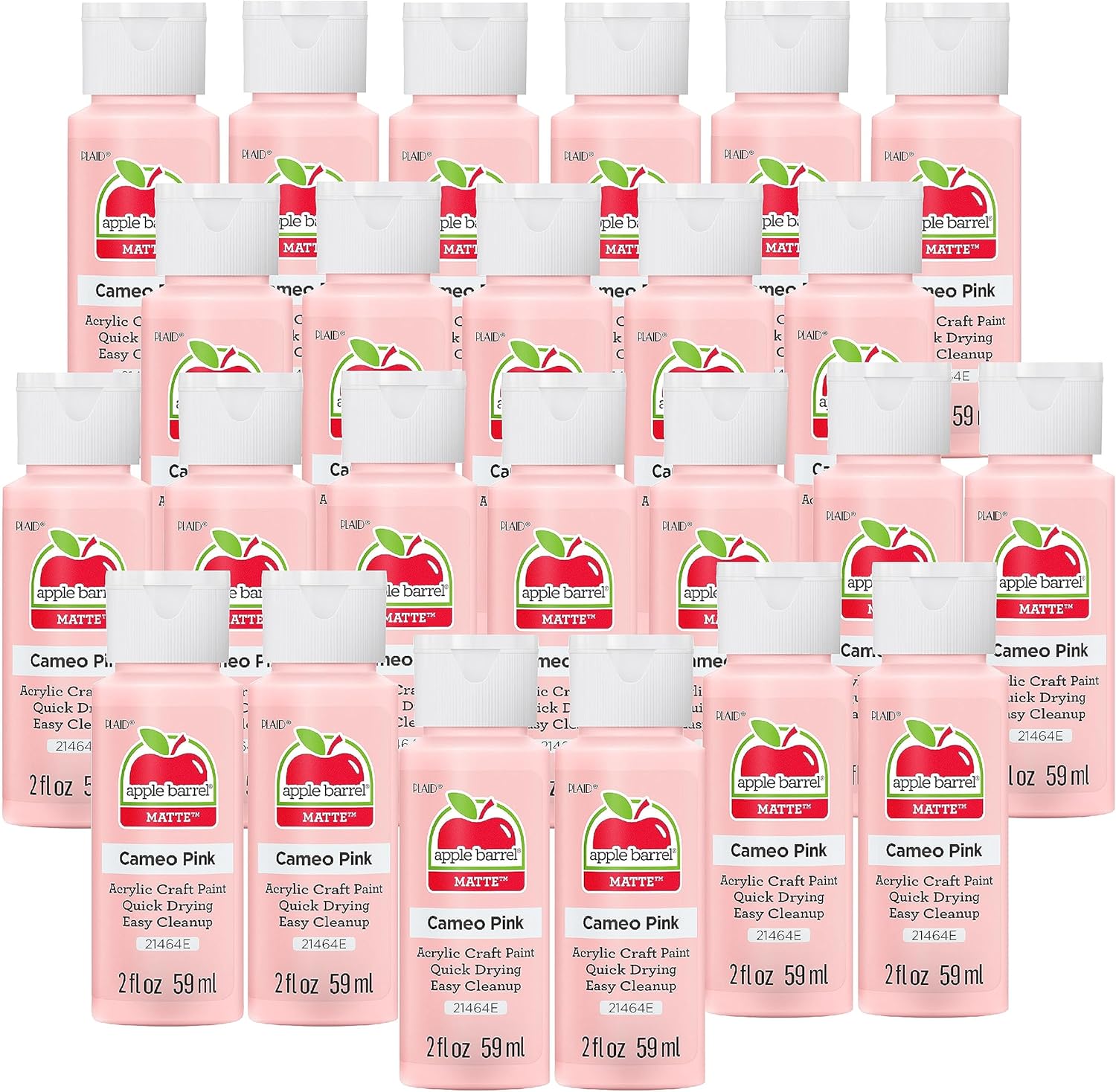 Vibrant 2oz Apple Barrel Acrylic Paint Set - 24 Cameo Pink Colors