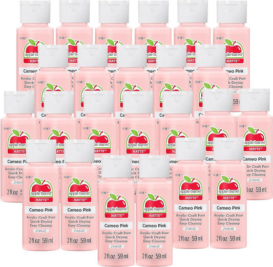 Vibrant 2oz Apple Barrel Acrylic Paint Set - 24 Cameo Pink Colors