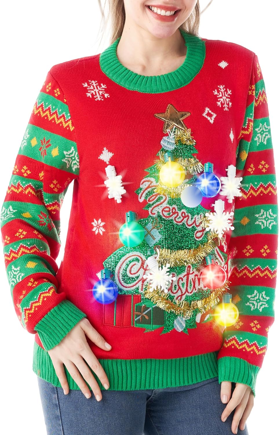 Light Up Ugly Christmas Sweater for Fun Holiday Gatherings