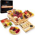Large Bamboo Charcuterie Board Gift Set with 4 Hidden Drawers