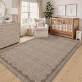 Scalloped Washable Rug 3x5 - Low-Pile Non-Slip Indoor Mat