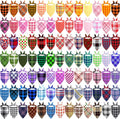 Plaid Dog Bandanas 100 Pack - Bulk Adjustable Pet Kerchiefs