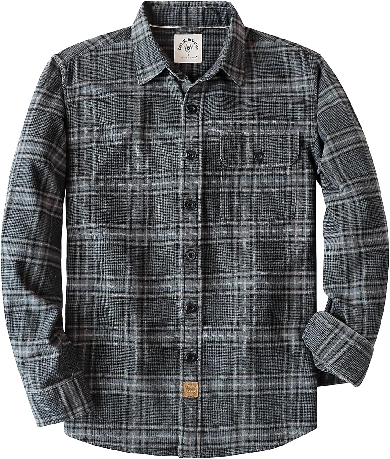 Dubinik Mens Flannel Shirts Long Sleeve Soft Cotton Button Down