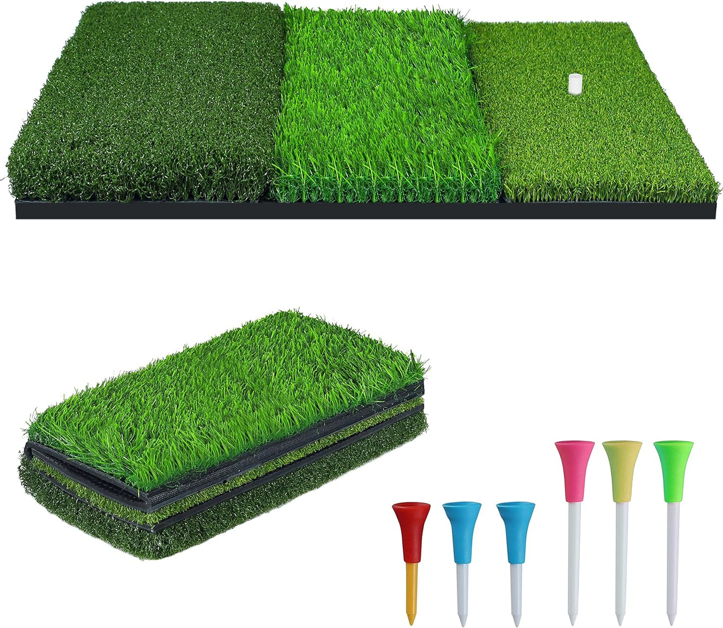 NEWCARE 3-in-1 Foldable Golf Mat - Swing Detection & Chipping Aid