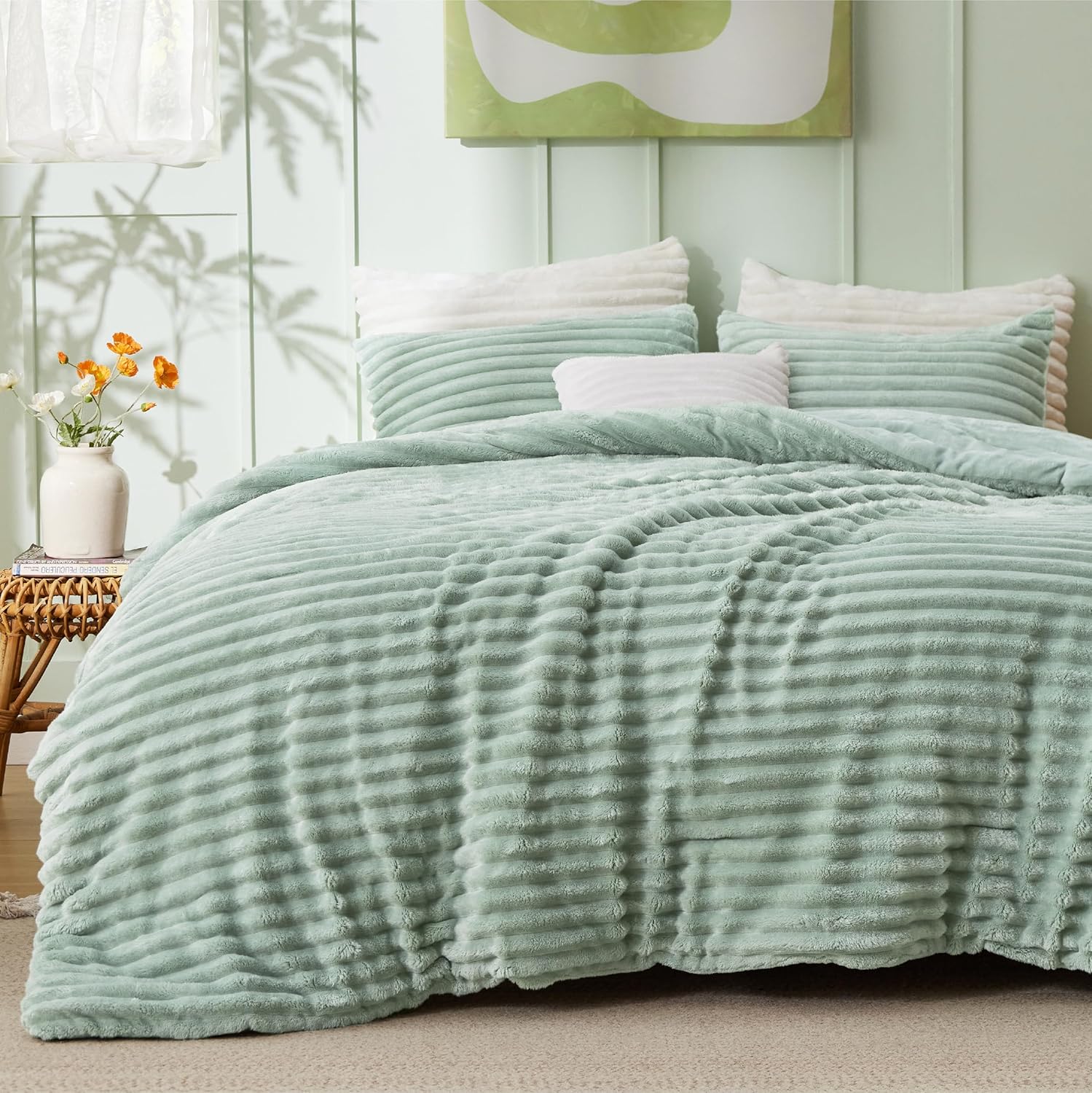 Bedsure Fluffy Comforter Set Full Size - Cozy Warmth for All Seasons