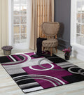 GLORY RUGS Area Rug Modern 8x10 Purple - Soft Hand Carved Texture