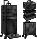 AROUS 5 in 1 Rolling Makeup Train Case - Large Cosmetic Organizer