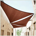 16 ft x 16 ft Brown Triangle Sun Shade Sail Canopy - UV Block UPF50