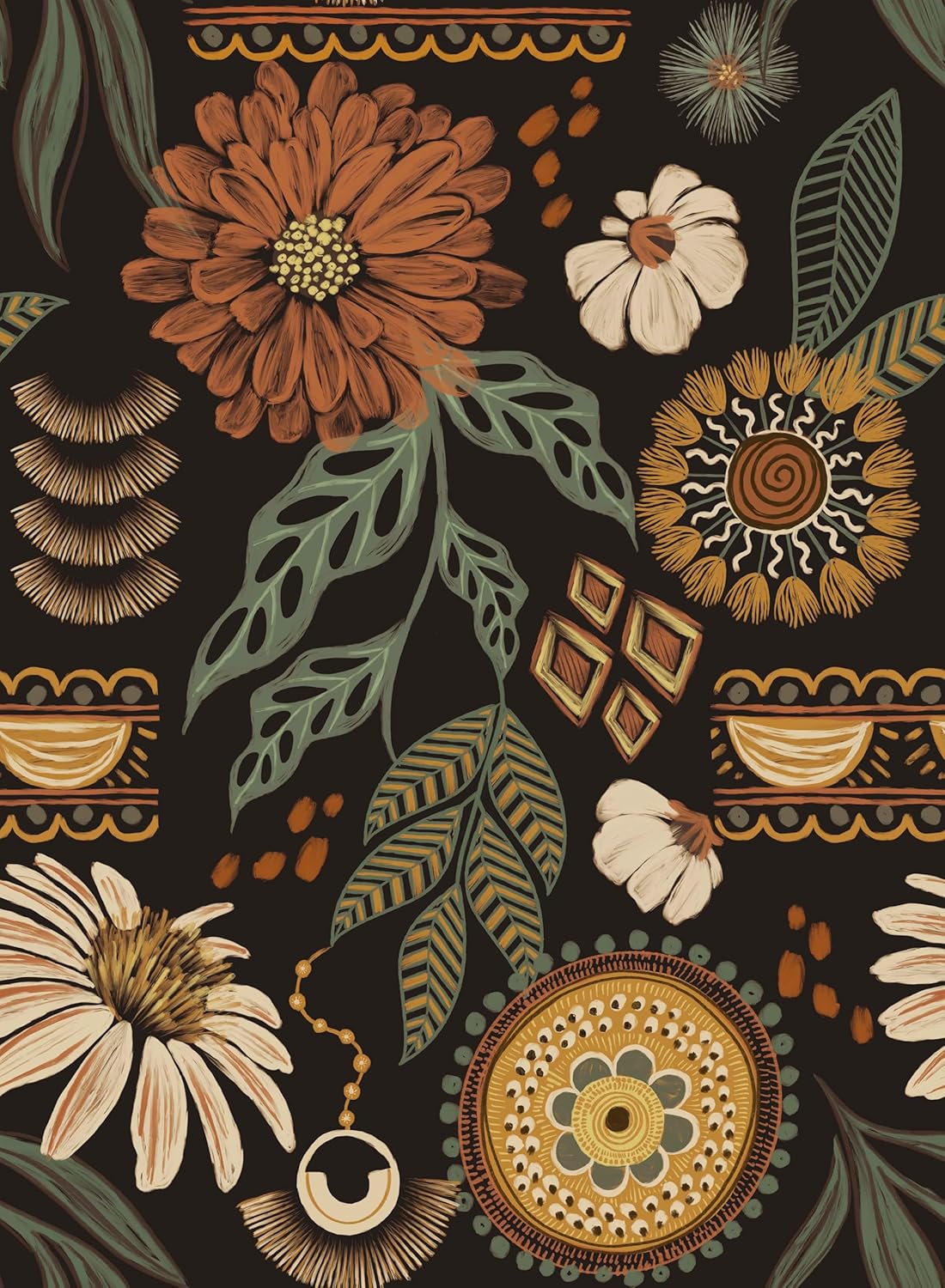 Boho Wallpaper Peel and Stick for Home Decor by Simon&Siff