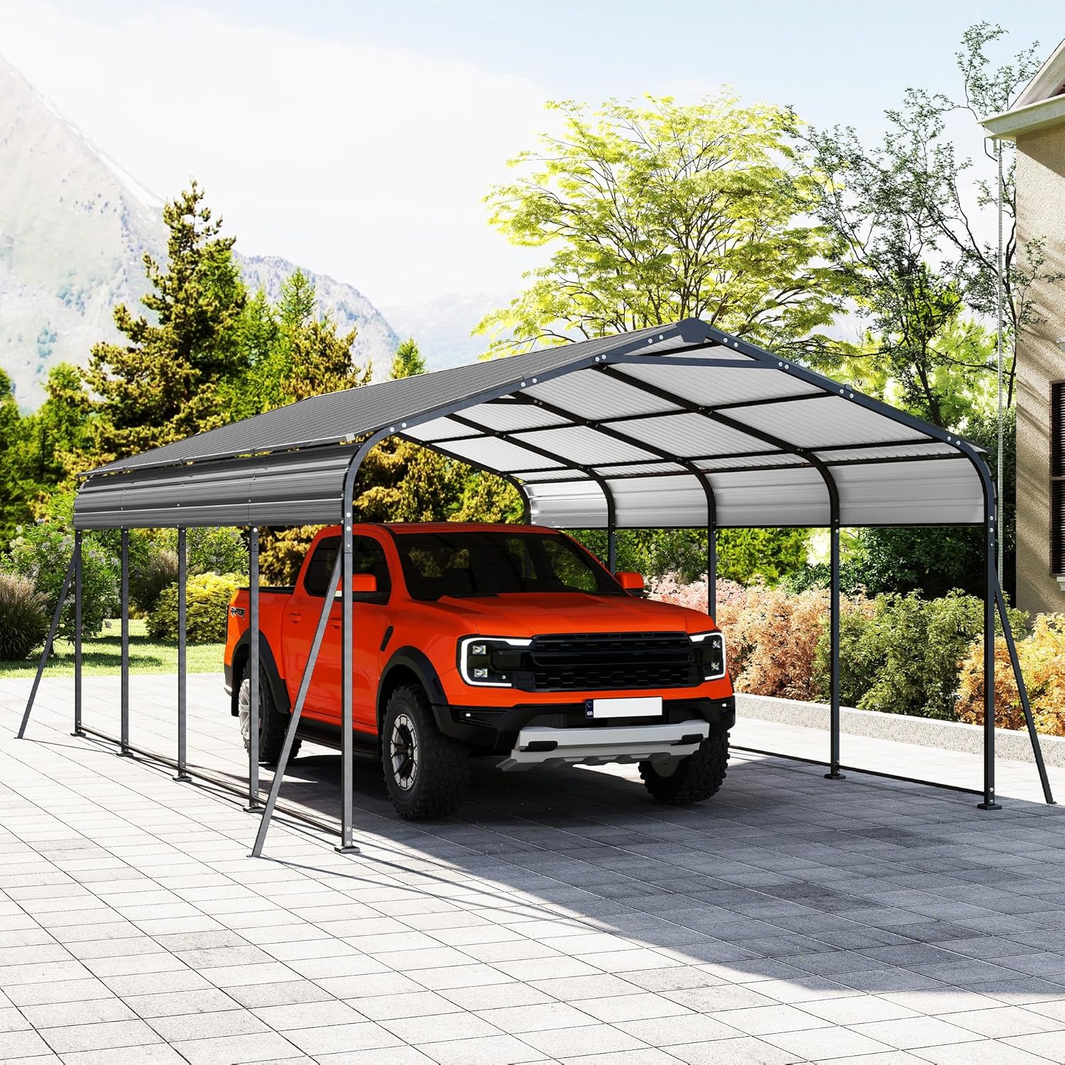 1220FT Heavy Duty Carport for All-Weather Vehicle Protection