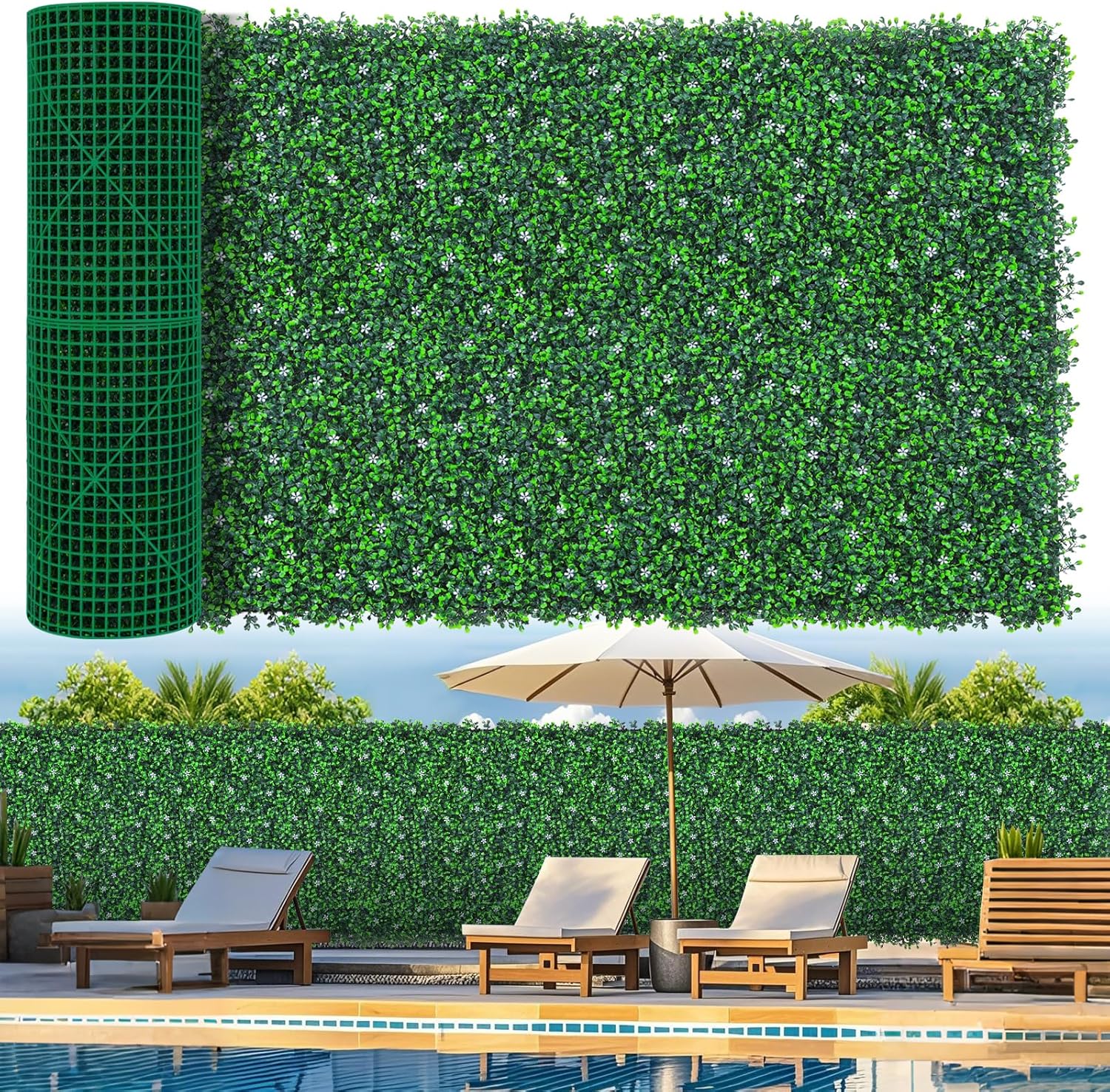 Artificial Boxwood Roll Panels for Privacy Fence and Decor