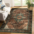 Moynesa Ultra-Thin Vintage Area Rug 4x6 - Washable, Non-Slip Accent