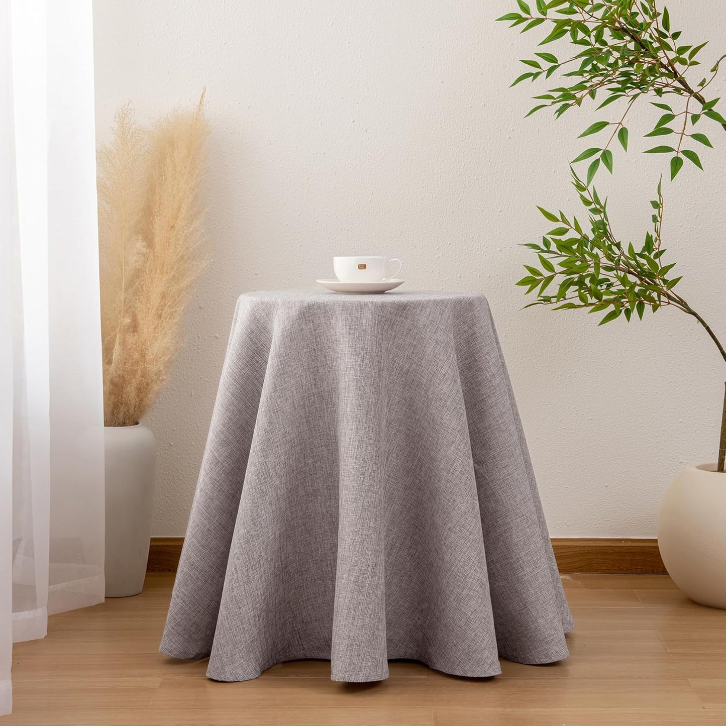 Hiasan 120 Inch Round Linen Tablecloth for Dining Room Use