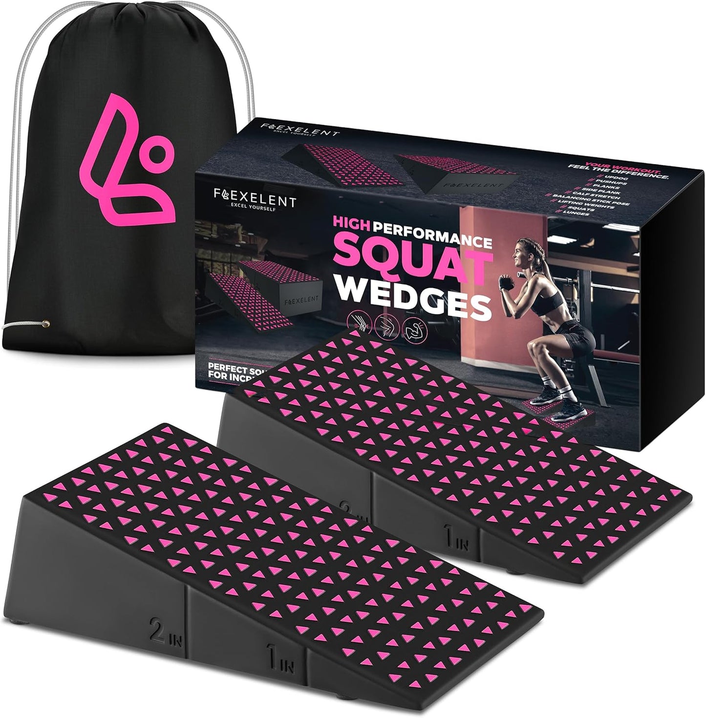 Squat Wedge Block Pair for Enhanced Performance and Support