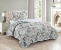 Brilliant Sunshine Green Vintage Floral 2-Piece Quilt Set - Twin