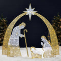 Lighted 6ft 2D Outdoor Nativity Scene - Elegant Yard Display