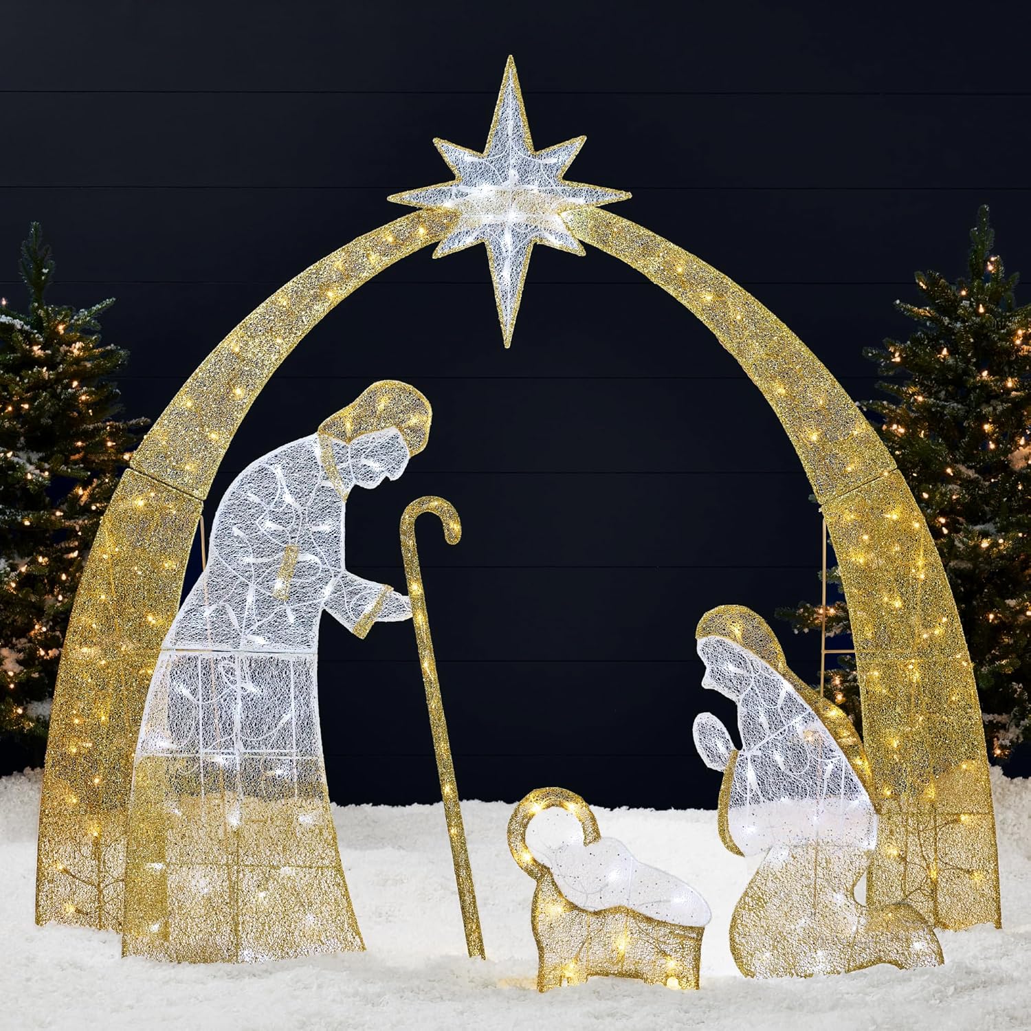 Lighted 2D Outdoor Nativity Scene with 170 LED Lights