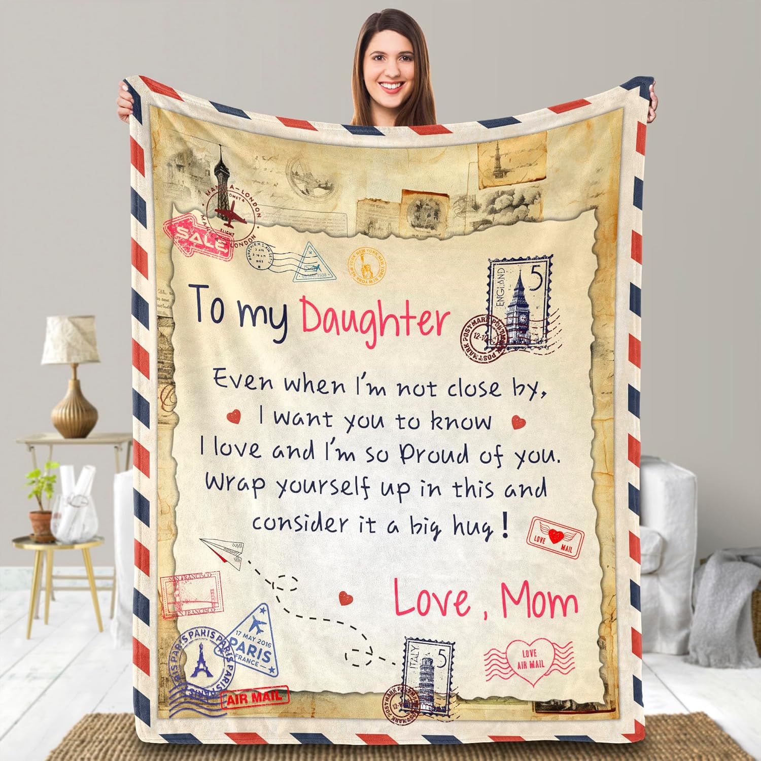 UFOORO Throw Blanket for Daughter from Mom 55in x 70in