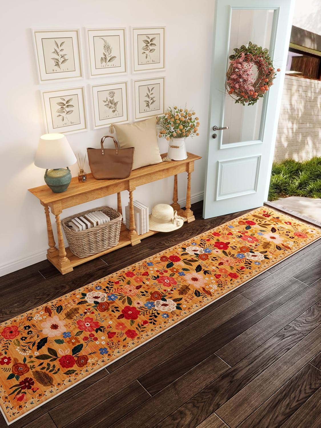 Non Slip 2ftx10ft Long Washable Runner Rug for Hallways and Kitchen