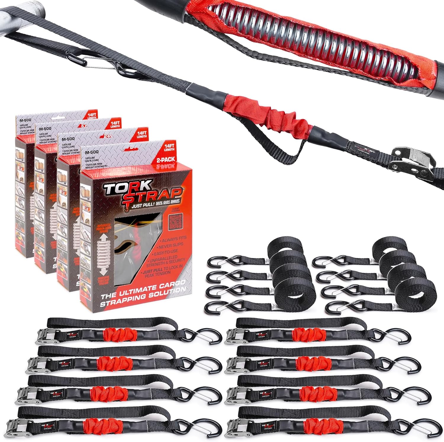 TorkStrap M500 Self Tensioning Tie Down Straps for Secure Loads