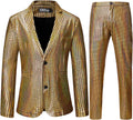 Men's Metallic Shiny Sequin Blazer and Pants Set - Disco Style